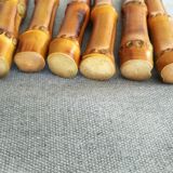 6 antique bamboo handle knives