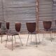 Set of 6 chairs in chrome and vinyl brand "le gal" 70