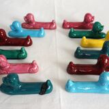 12 vintage Vallauris ceramic knife holders