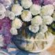 Snowballs and lilacs, oil on canvas signed Paumier