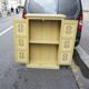Old Small Hand Painted Wooden Cabinet