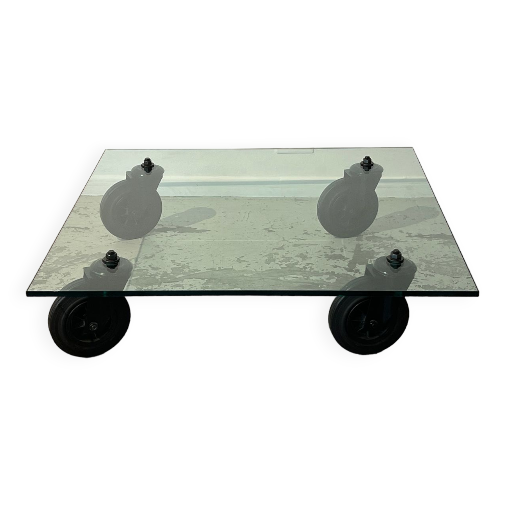 Tavolo coffee table con ruote by Gae Aulenti for Fontana Arte 1980