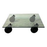 Tavolo coffee table con ruote by Gae Aulenti for Fontana Arte 1980