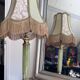 Large vintage lamp in green onyx and gilded brass - vintage lampshade