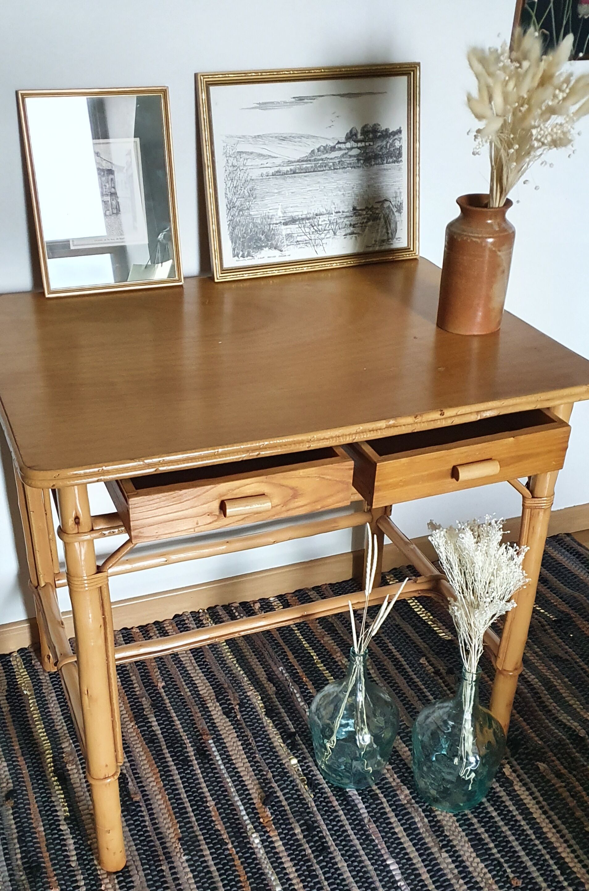 Rattan desk