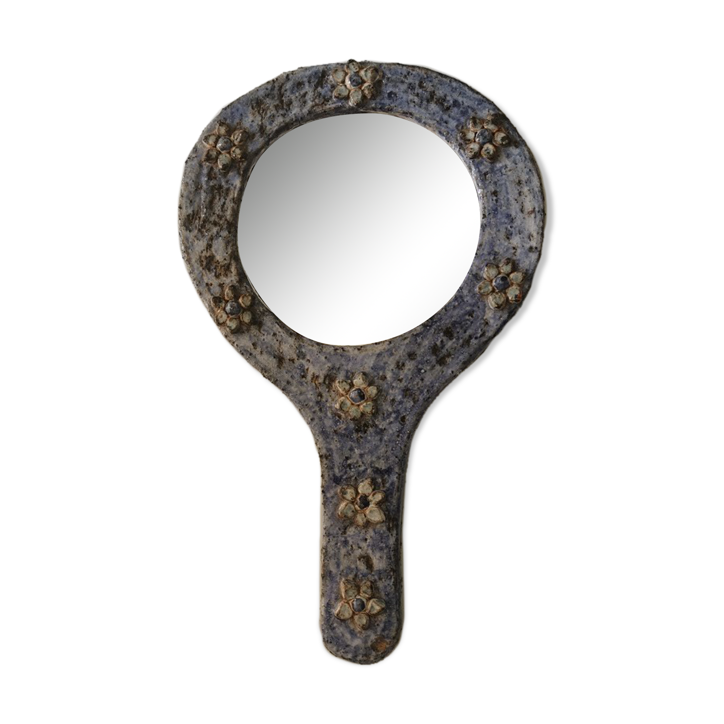 Miroir vintage en céramique émaillée