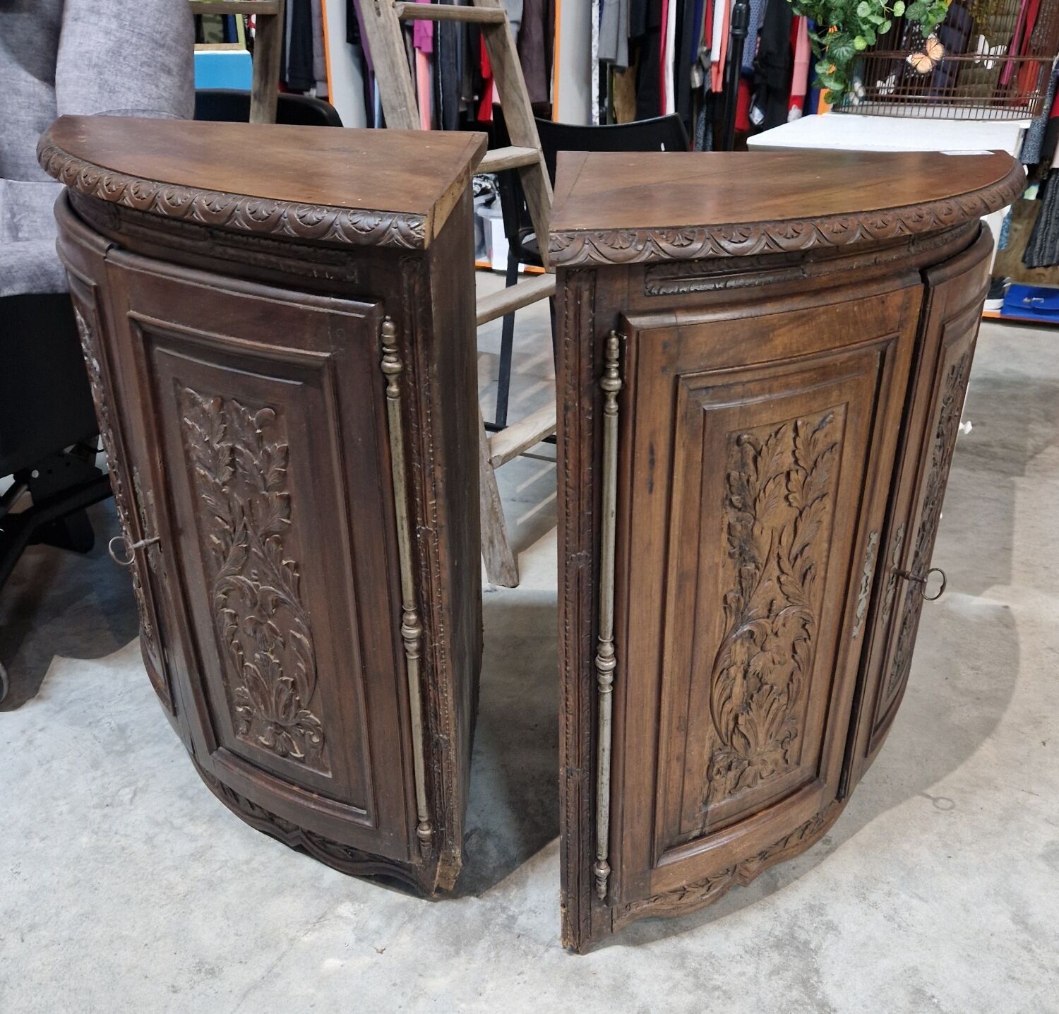 2 Louis XVI style corner cabinets