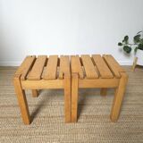 2 solid beech wood stools 1980