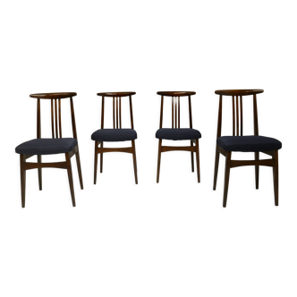 Set of 4 chairs from the 60s/70s, M. Zieliński type 200/100B. Ref Macha