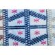 1970s Vintage Turkish Handwoven Wool Cotton White Runner Rug 69x215