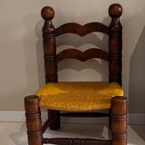Pair of low oak chairs