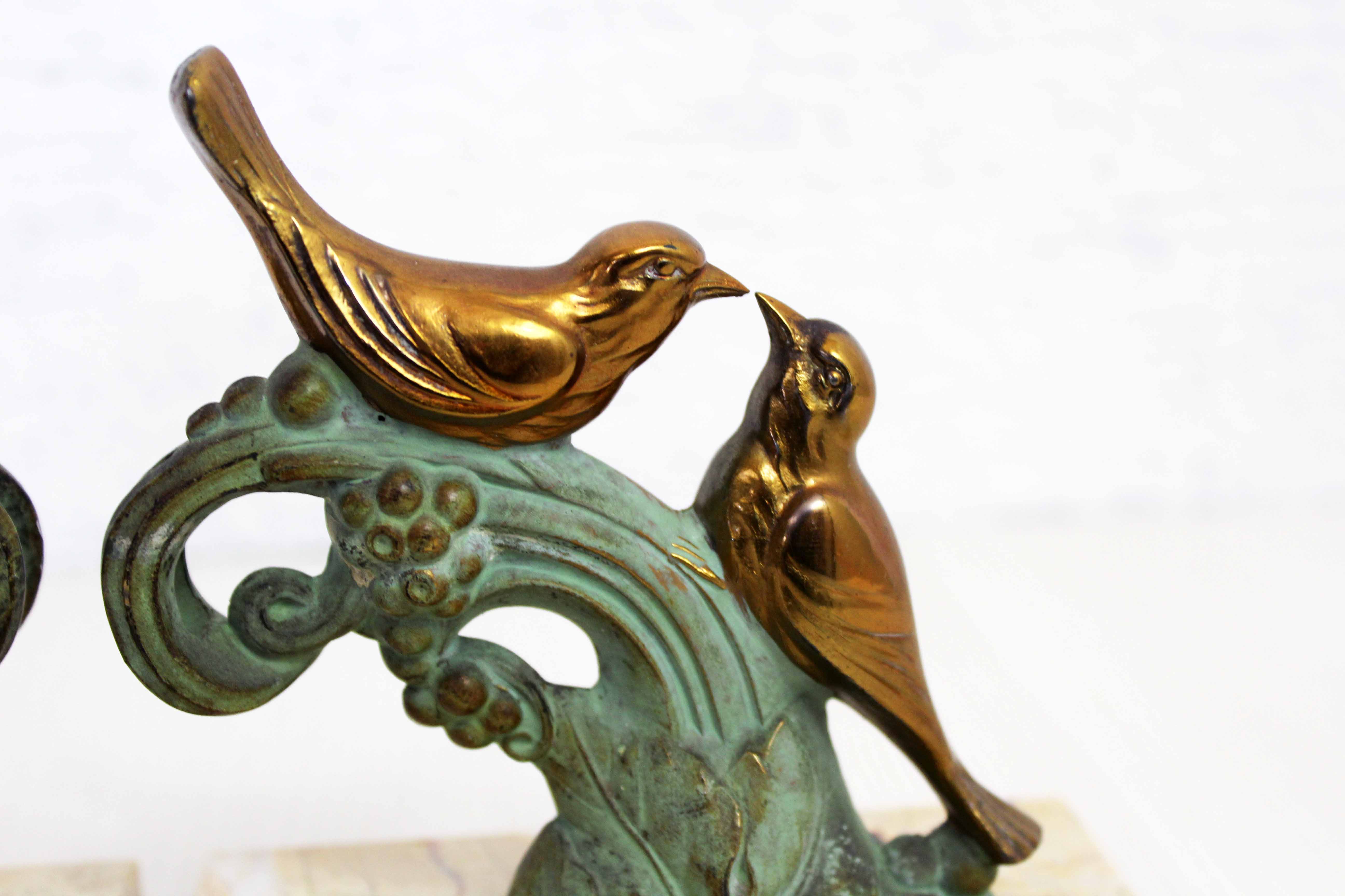 Bookends "birds" in regulation and marble 60s