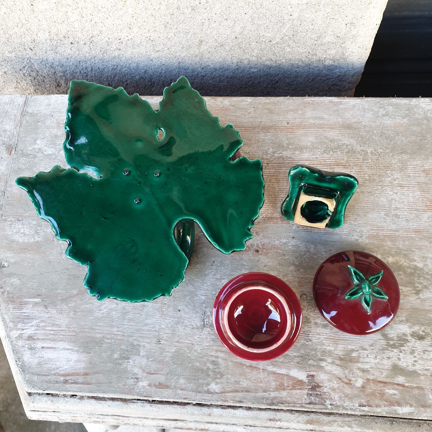 Service ceramique vintage sel poivre moutarde années 1950 1960