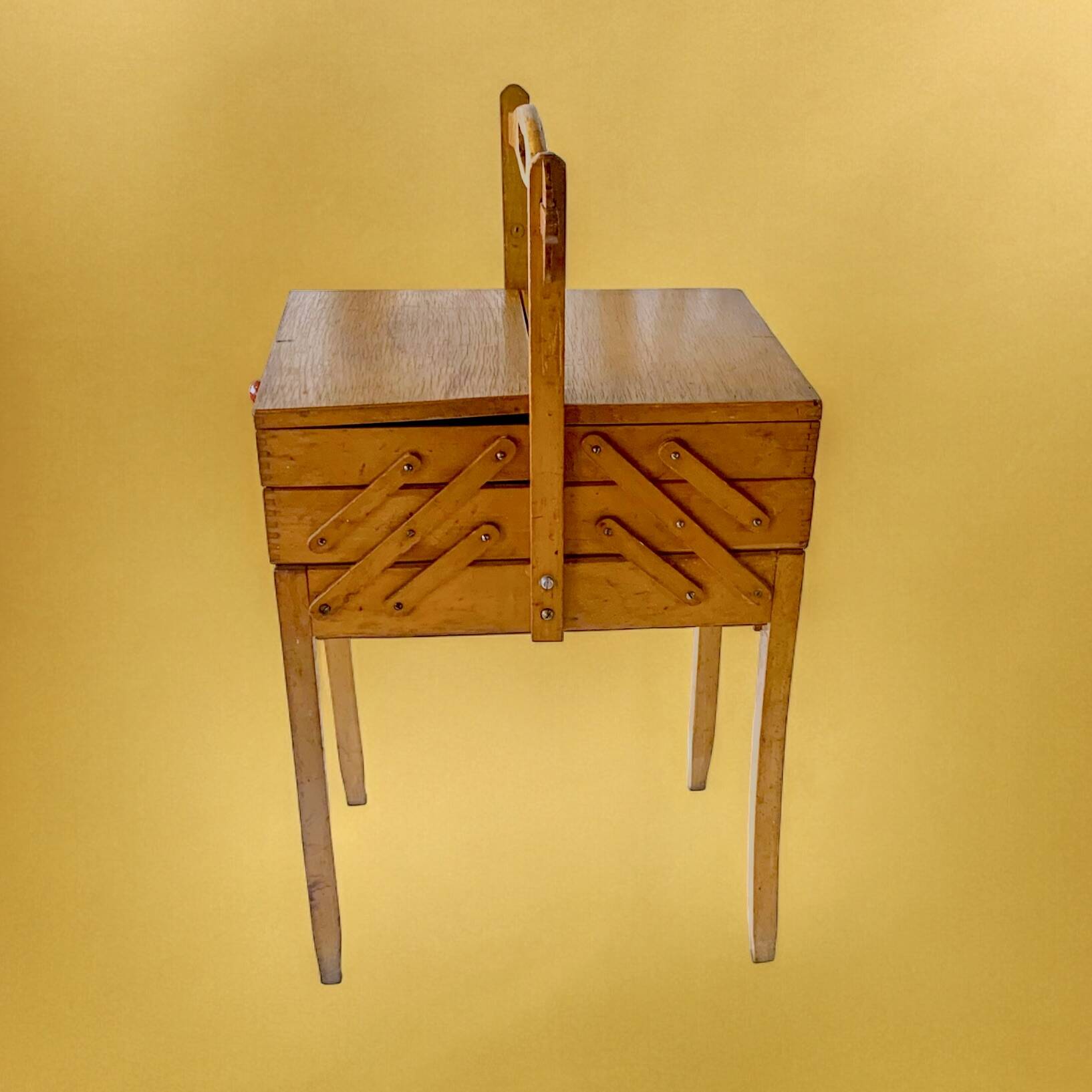 Old large wooden worker - Torck sewing box