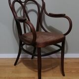 Fauteuil canné en bois courbé signé J.Kohn