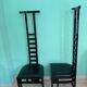 Decorative Black Lacquered Chairs, Italy, 1970, Set of 2