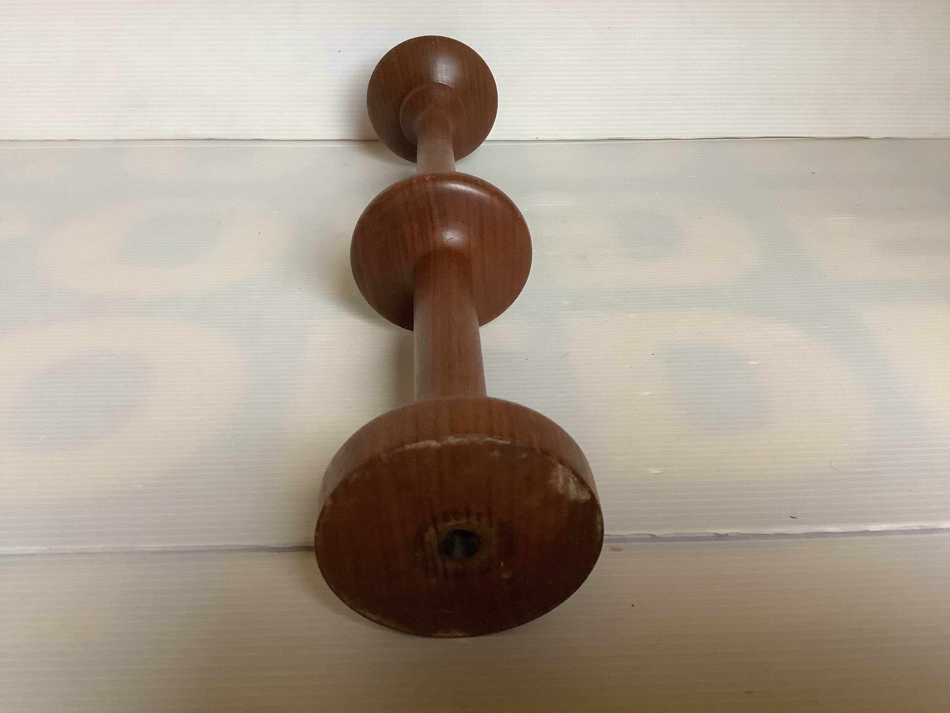 Large Scandinavian teak wood candle holder