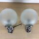 Paire d'appliques inda chrome et globe verre