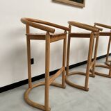 Set of 4 Allmimö stools in solid oak