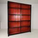 Antique Chinese Display Cabinet / Open Bookcase with Red Lacquer Interior