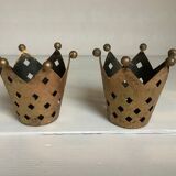 Pair of crown candlesticks