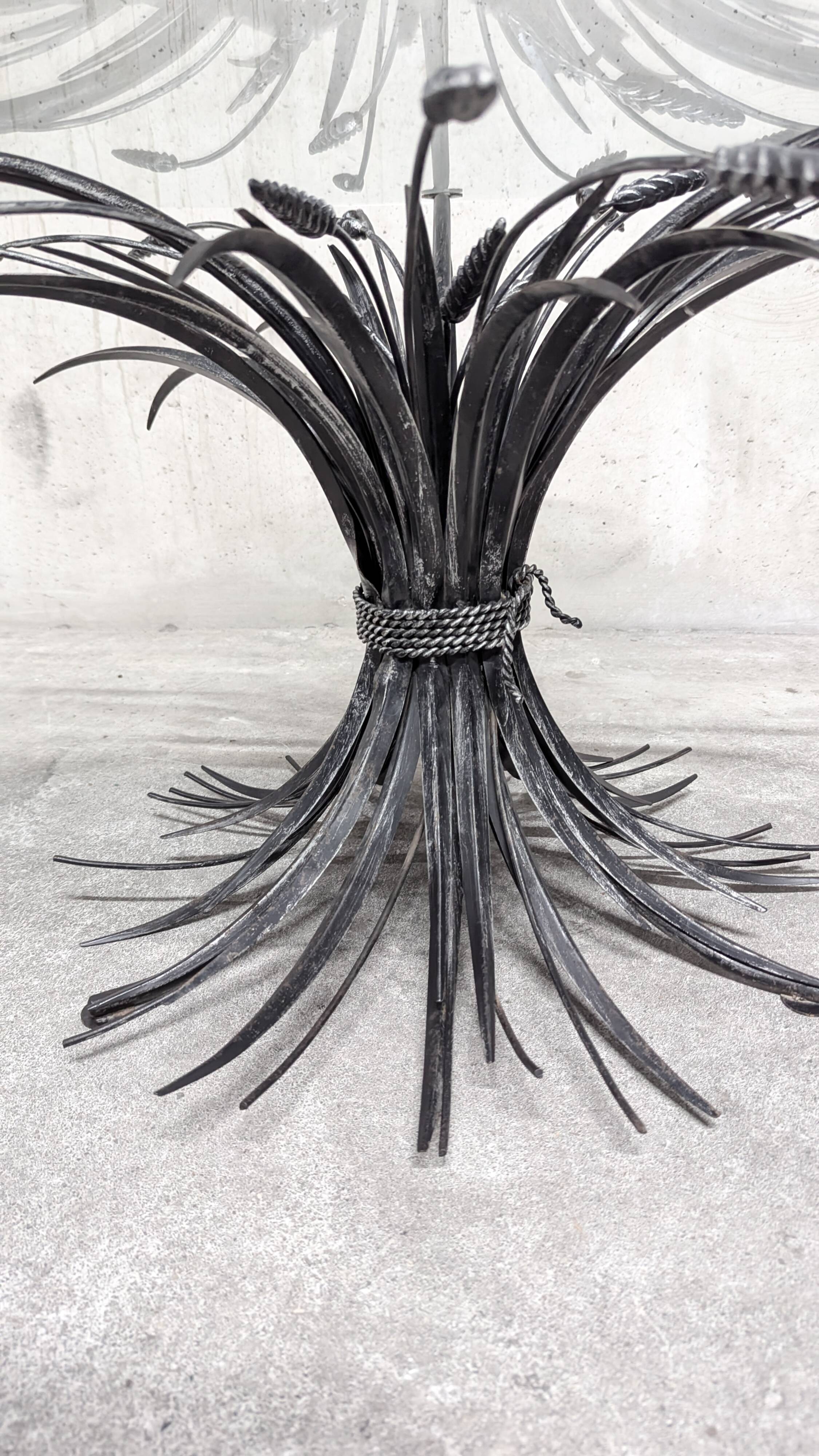 Coffee table with ears of wheat, "Coco Chanel" by Goossens, Circa 1970