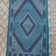 Handmade blue mergoum rug in natural wool