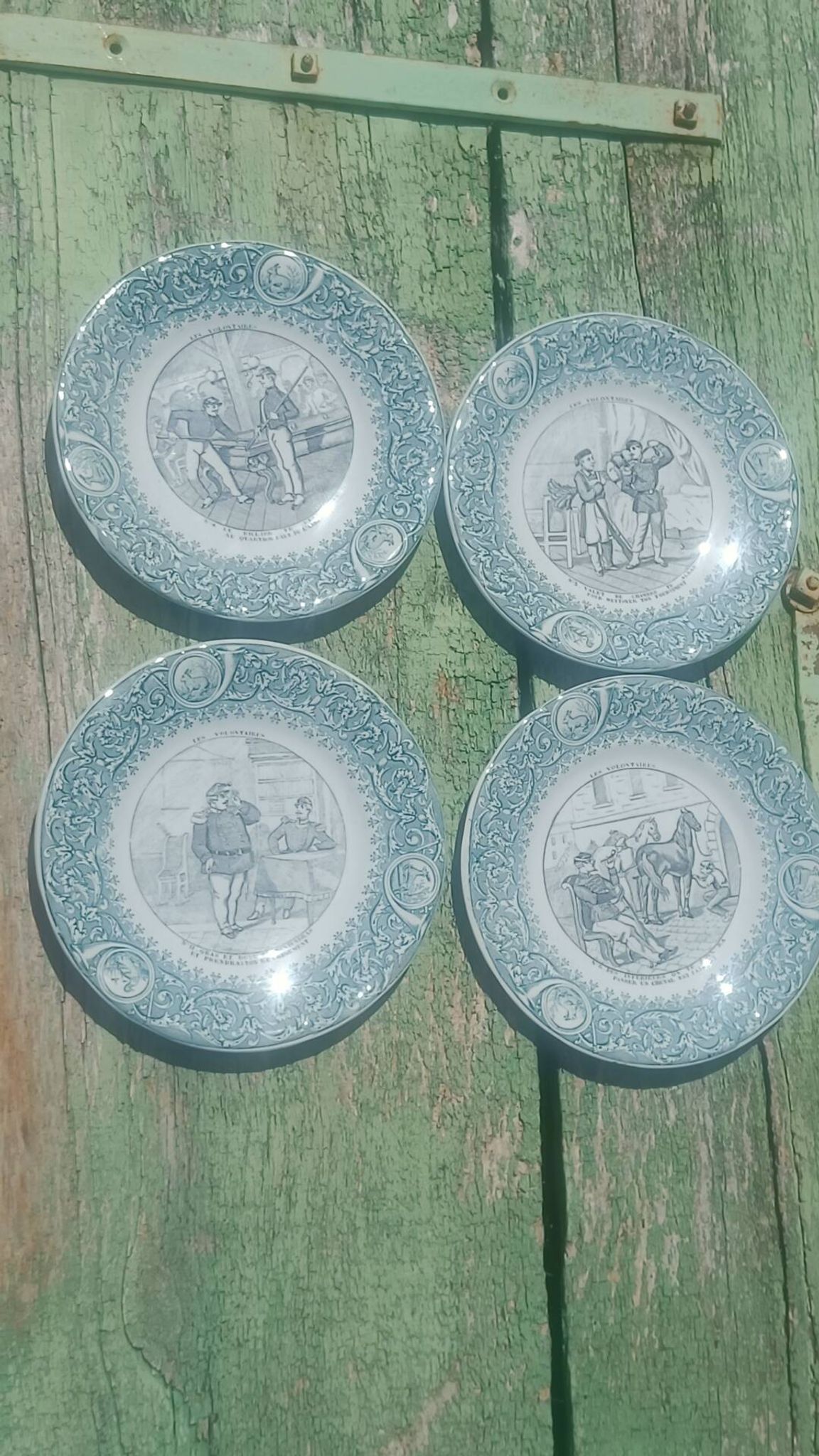 antique Lunéville "Opaque" plates