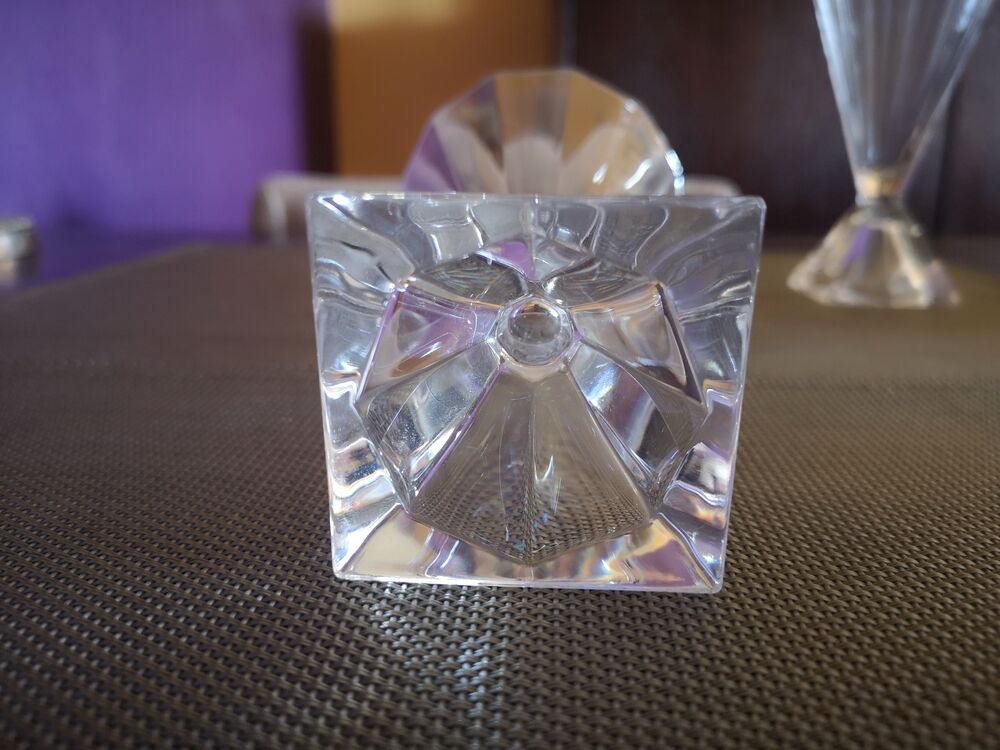 Pair of flutes/champagne glass in Art Deco crystal - 1920s/1930s