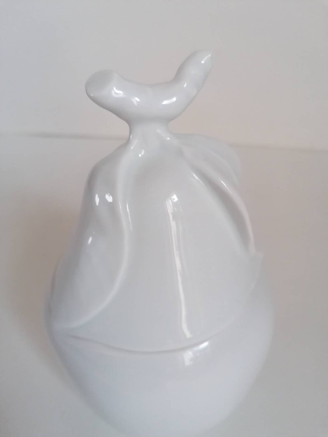 White porcelain pear sugar bowl