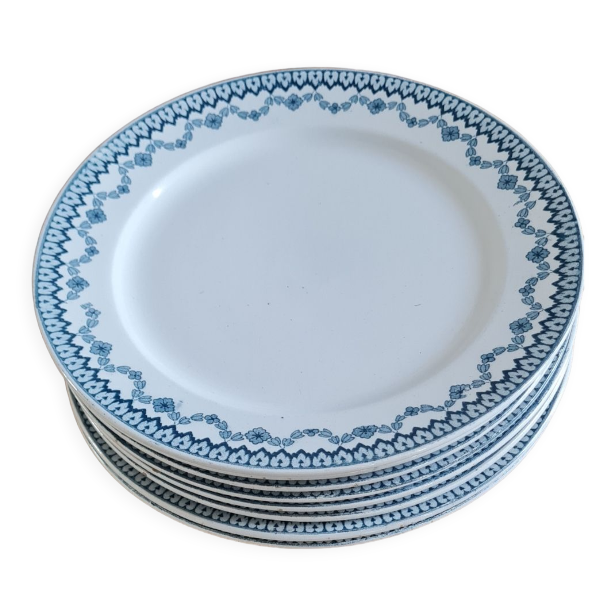 Service of 8 plates in iron earth