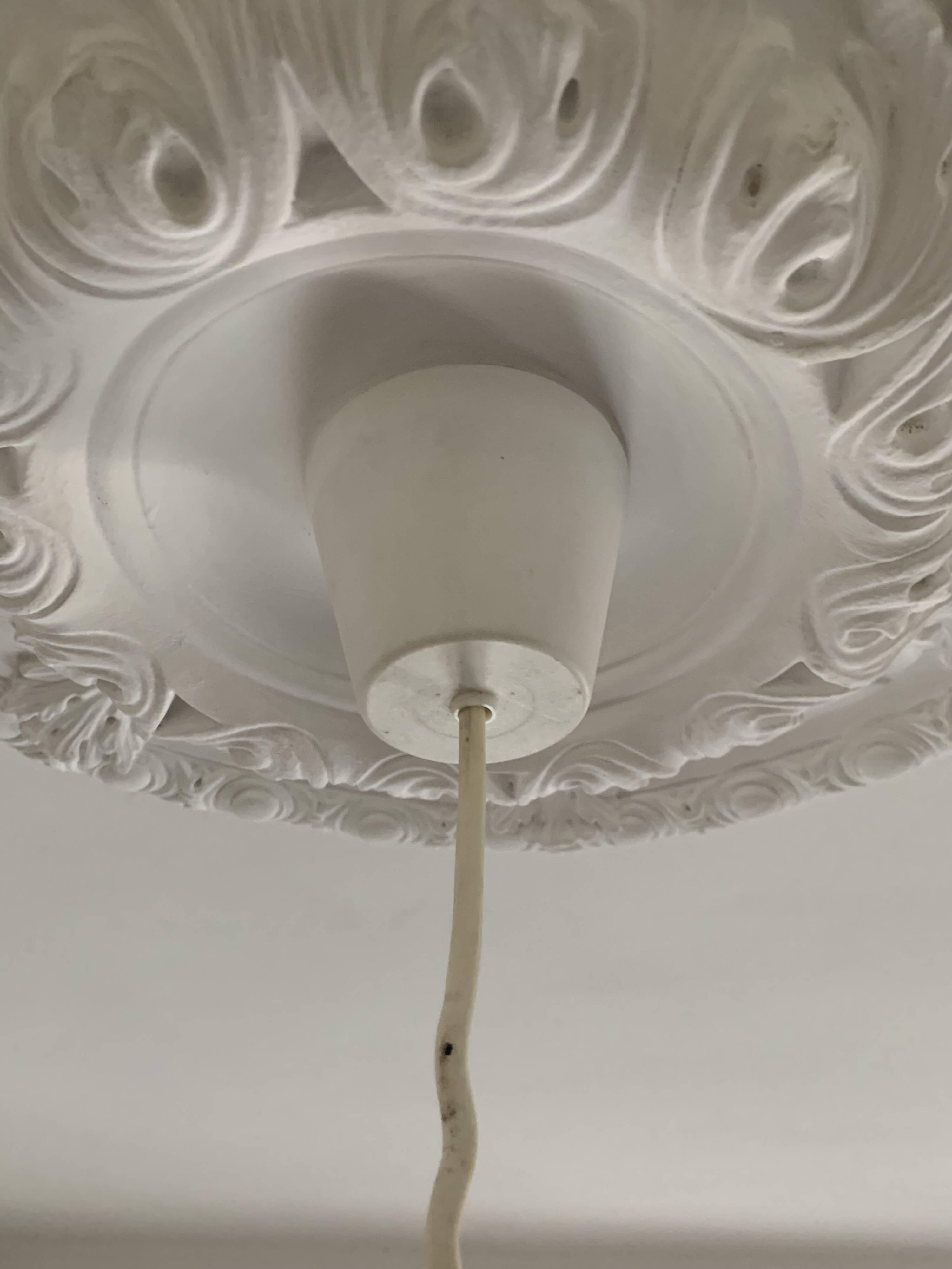 Paire suspension vintage 1960 Louis Kalff "Lierre" Philips carotte - 22 cm