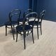 Set of 4 black curved wooden bistro chairs TON Czech Republic 80s