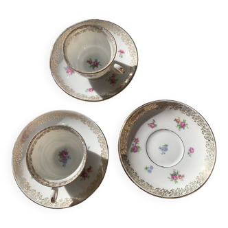 Tasses et sous tasses Limoges Haviland