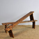 Set of two vintage pine bench, 1940