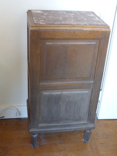 Wooden bedside and pink marble, carved flowers, art deco