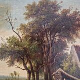 L. Emmanuel Postelle (active between 1831 and 1848) - Oil on canvas - Farm landscape - Signed