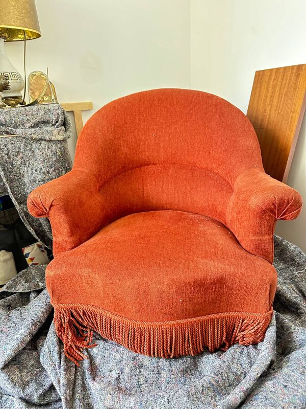 Fauteuil crapaud orange