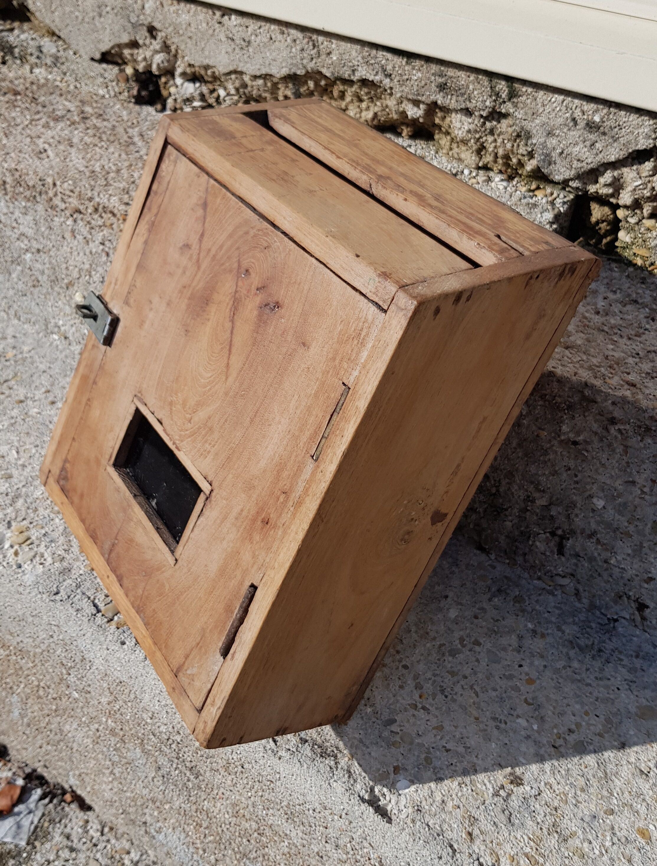 Old teak letter box