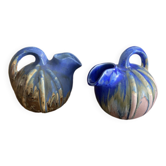 Set of 2 ceramic jugs, by Gilbert Méténier