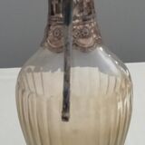Aiguière verre et métal argenté