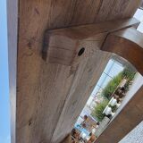 Solid oak monastery table, 243cm L