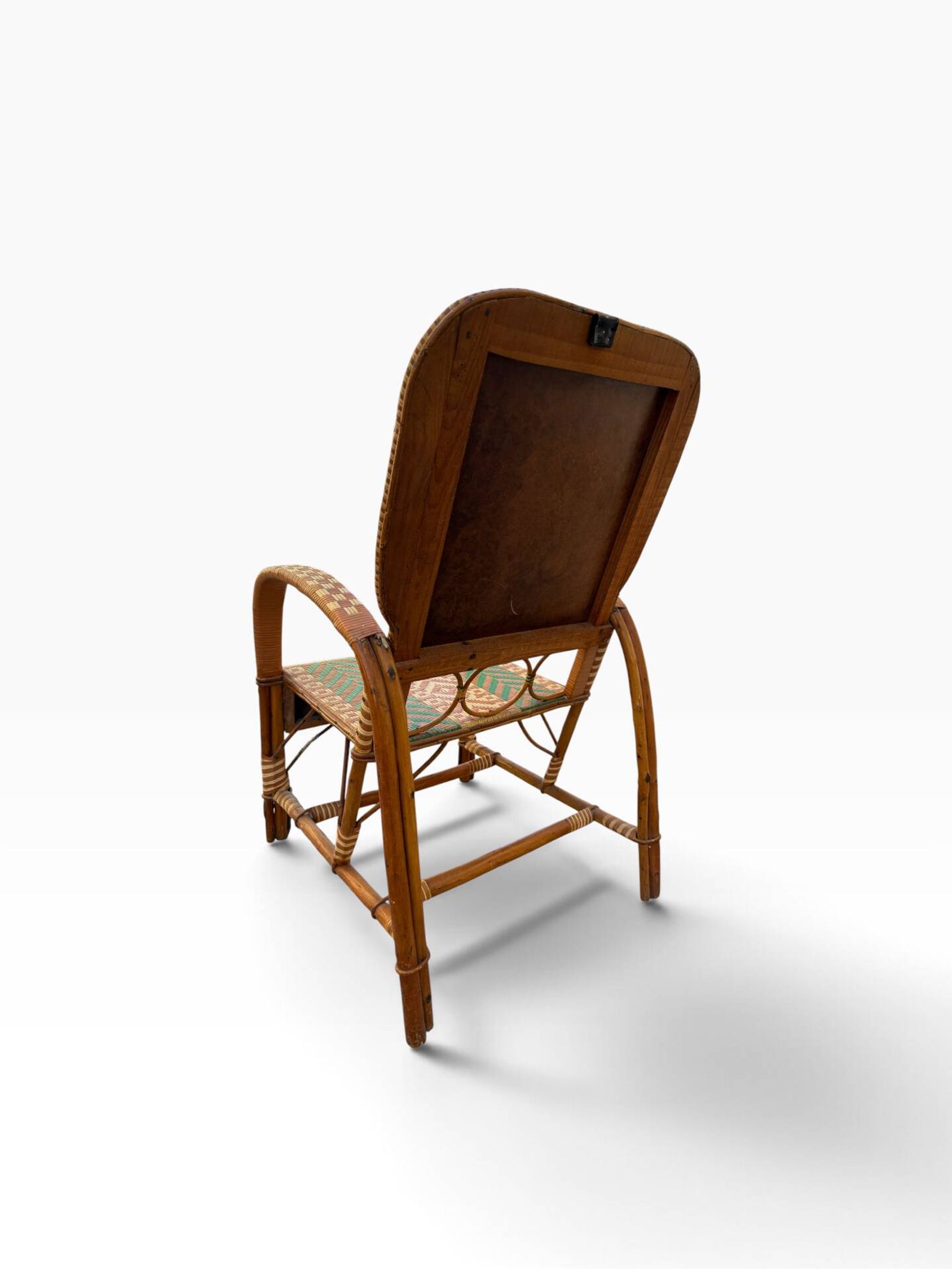 Fauteuils en rotin éclissé style Audoux Minet des années 50 F
