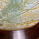 Spherical ceramic lamp with bark texture