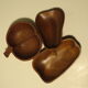 Set of 3 teak bowls from the 1970s