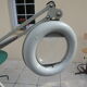 vintage articulated loom magnifying glass lamp atilier