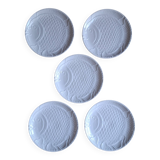 Set 5 assiettes poisson porcelaine blanche