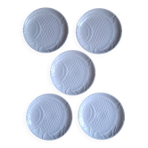 Set 5 assiettes poisson porcelaine blanche