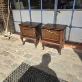 Paire de tables de chevet vintage des années 60 en chêne