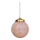Vintage art deco globe pendant light in pale pink Clichy glass
